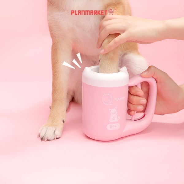 플랜마켓 반려동물 강아지 360도 돌아가는 발 씻는 컵 목욕 저자극 실리콘 애견 미용